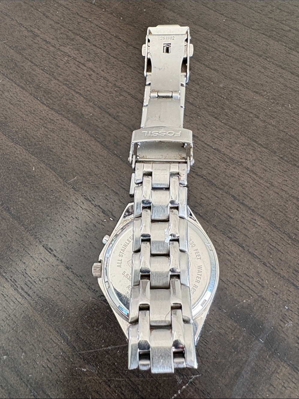 Fossil Silver Stainless Steel Watch with Blue Dial - Picture 3 of 6